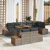 vidaXL Conjunto de Sof&aacute; de Jardim 9 pcs Cinzeto Rattan Sint&eacute;tico