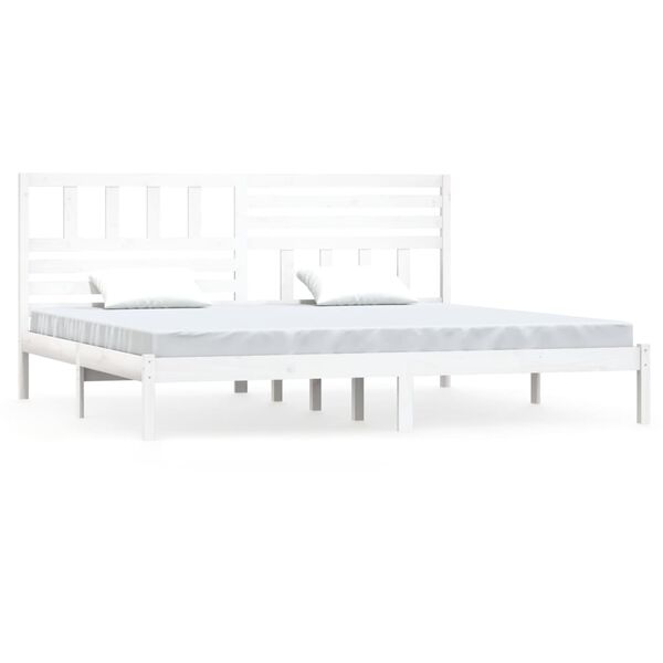 vidaXL Cama sem colchão 180x200 cm madeira de pinho maciça branco