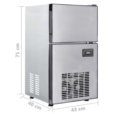 vidaXL Máquina de fazer cubos de gelo 420 W 50 kg/24 h