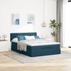 vidaXL Estrutura de cama otomana com colch&atilde;o 140x190cm azul escuro