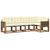 vidaXL Conjunto de Sof&aacute;s para Exterior 5 pcs Natural e Creme