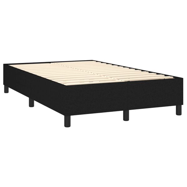 vidaXL Cama com molas/colch&atilde;o 120x200 cm tecido preto