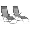 vidaXL Espregui&ccedil;adeiras dobr&aacute;veis 2 pcs textilene antracite