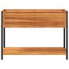 vidaXL Vaso/floreira de jardim c/ prateleira 110x45x80 cm ac&aacute;cia/a&ccedil;o