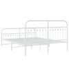 vidaXL Estrutura de cama com cabeceira e p&eacute;s 150x200 cm metal branco