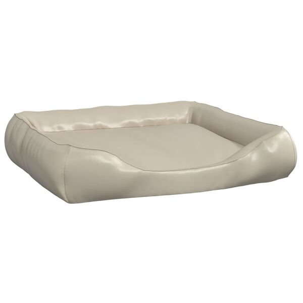 vidaXL Cama para c&atilde;es 80x68x23 cm couro artificial bege