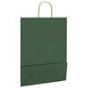 vidaXL Sacos de papel 250 unid com al&ccedil;as verde 32x12x42 cm