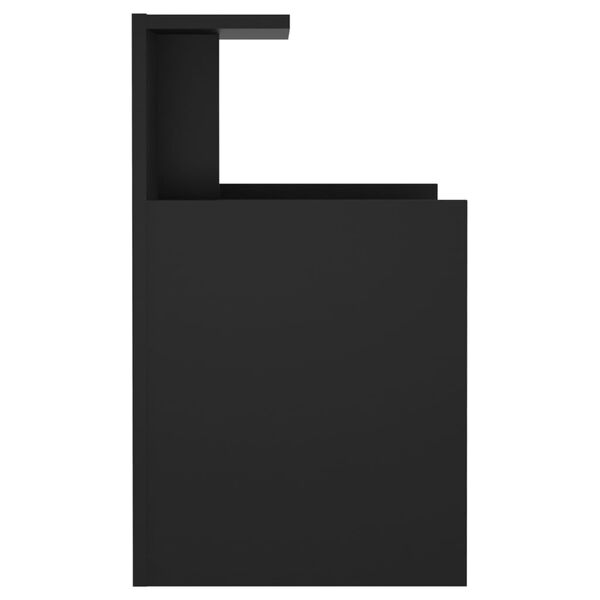 vidaXL Mesa de cabeceira 40x35x60 cm derivados de madeira preto