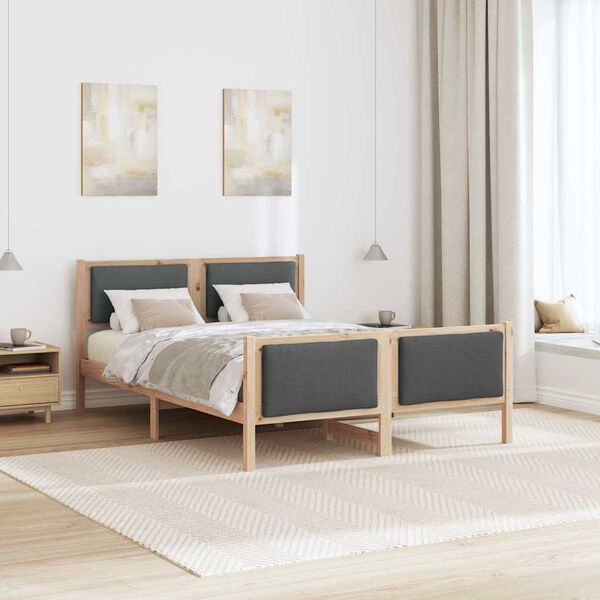 vidaXL Estrutura da Cama Cinza Escuro 140 x 200 cm tecido