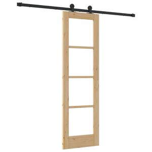 vidaXL Porta Deslizante ORKDAL 61 x 198,5 cm Natural e Preto