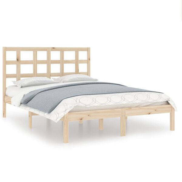 vidaXL Estrutura de cama pequena casal 120x190 cm pinho maci&ccedil;o