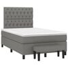 vidaXL Cama boxspring com colch&atilde;o 120x190 cm tecido cinzento-escuro