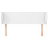 vidaXL Cabeceira cama c/ abas couro artificial 147x23x78/88 cm branco