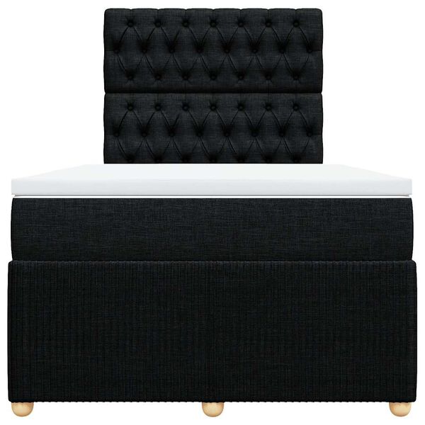 vidaXL Cama com molas/colch&atilde;o 120x200 cm tecido preto