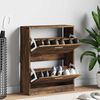 vidaXL Sapateira 63x24x81 cm derivados de madeira carvalho fumado