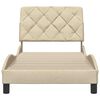 vidaXL Estrutura de cama sem colch&atilde;o 90x190 cm tecido creme
