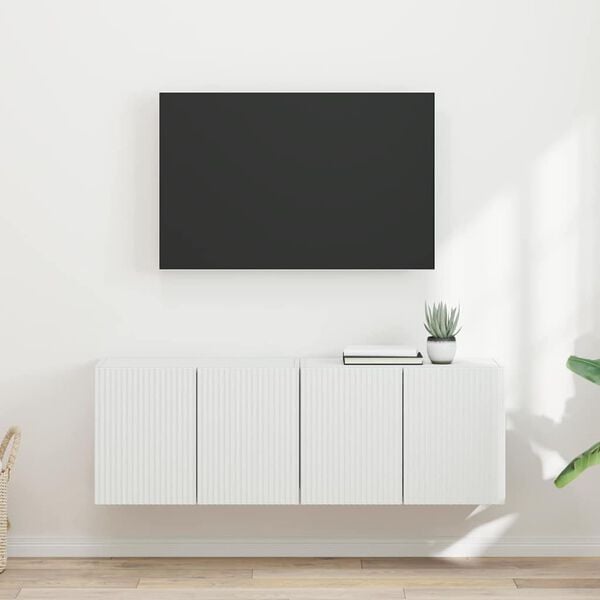 vidaXL Arm&aacute;rio de TV de Parede 2 pcs Branco 59,5 x 31 x 40 cm