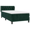 vidaXL Cama com molas/colch&atilde;o 80x200 cm veludo verde-escuro