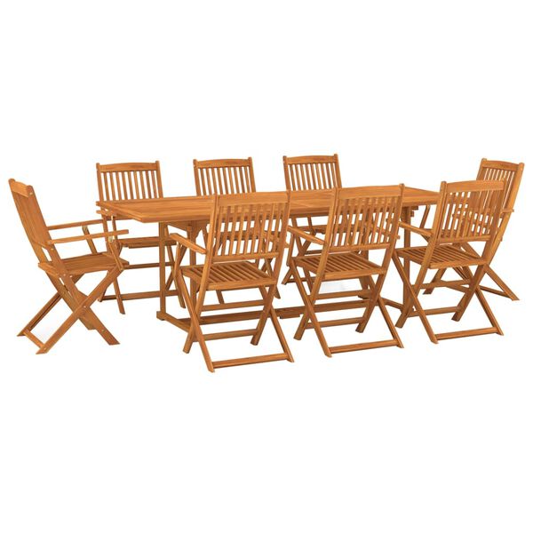 vidaXL 9 pcs conjunto de jantar para jardim 220x90x75 cm ac&aacute;cia maci&ccedil;a