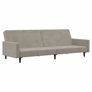 vidaXL Sof&aacute;-cama de 2 lugares veludo cinzento-claro
