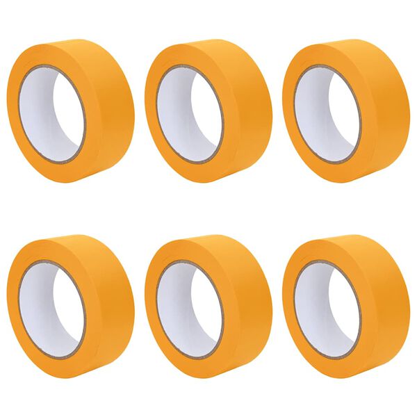vidaXL Fitas de M&aacute;scara para Pintores 6 pcs Amarelo 38mm x 50m Papel