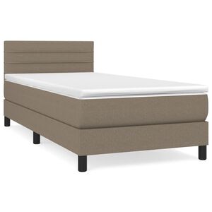 vidaXL Cama com molas/colch&atilde;o 80x200 cm tecido castanho-acinzentado