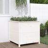 vidaXL Vaso/floreira de jardim 82,5x82,5x78 cm pinho maci&ccedil;o branco