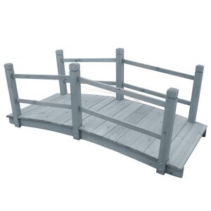 vidaXL Ponte de jardim 140x60x56 cm madeira de abeto maci&ccedil;a cinzento