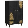 vidaXL Buff&ecirc; Preto 60 x 33 x 100 cm Madeira de manga maci&ccedil;a