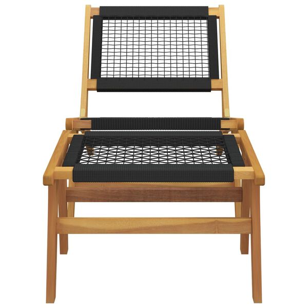 vidaXL Cadeira de jardim c/ apoio de pés teca maciça/poliéster