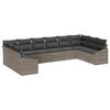 vidaXL Conjunto de Sof&aacute;s 10 unid. Cinzeto vime PE