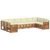 vidaXL Conjunto de Sof&aacute;s para Exterior 10 unid. Natural e Creme