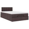 vidaXL Cama otomana com colch&atilde;o 120x200 cm tecido castanho escuro