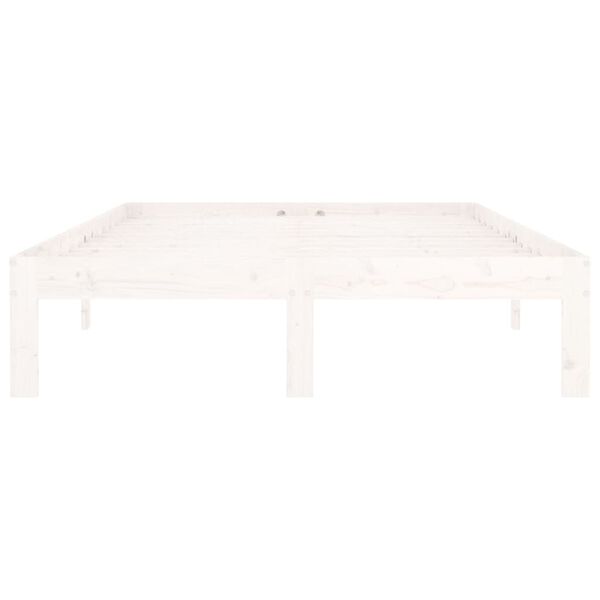 vidaXL Estrutura de cama 120x200 cm pinho maci&ccedil;o branco