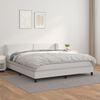 vidaXL Cama com molas/colch&atilde;o 160x200 cm couro artificial branco