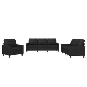 vidaXL 4 pcs conjunto de sof&aacute;s com almofadas couro artificial cinzento