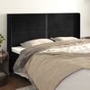 vidaXL Cabeceira de cama c/ abas veludo 163x16x118/128 cm preto