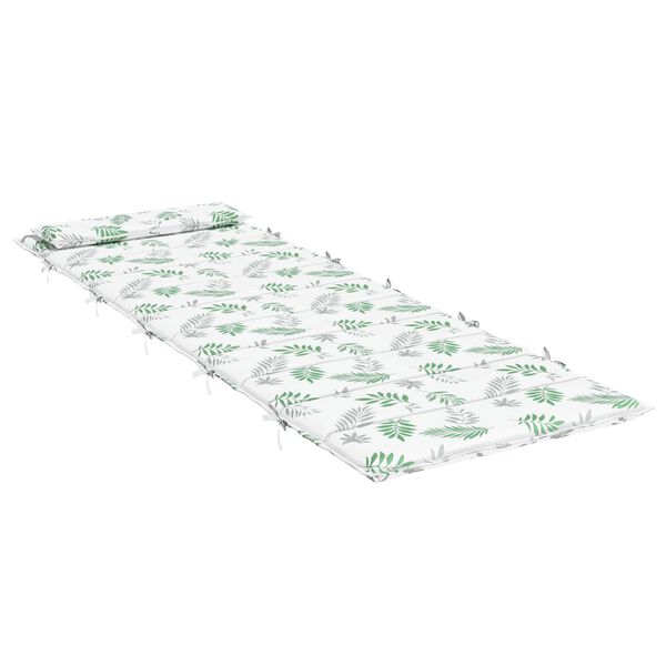 vidaXL Almofada para Espregui&ccedil;adeira Solar Branco e verde