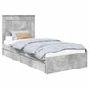 vidaXL Cama com Armazenamento Cinzento 100 x 200 cm Madeira processada