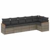 vidaXL 6 pcs conjunto sof&aacute;s de jardim com almofad&otilde;es vime cinzento