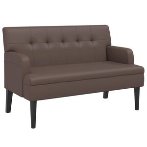 vidaXL Banco com encosto 112x65,5x75 cm couro artificial castanho