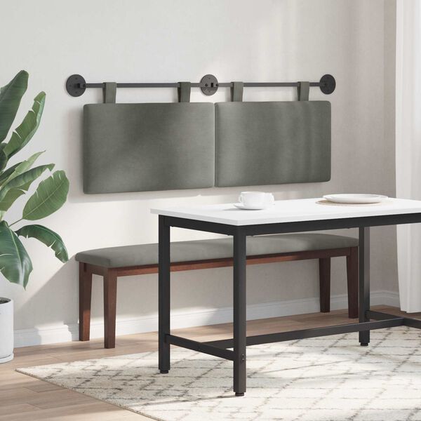 vidaXL Cabeceira Suspensa Liso Cinzento-claro 150 x 55 x 5 cm