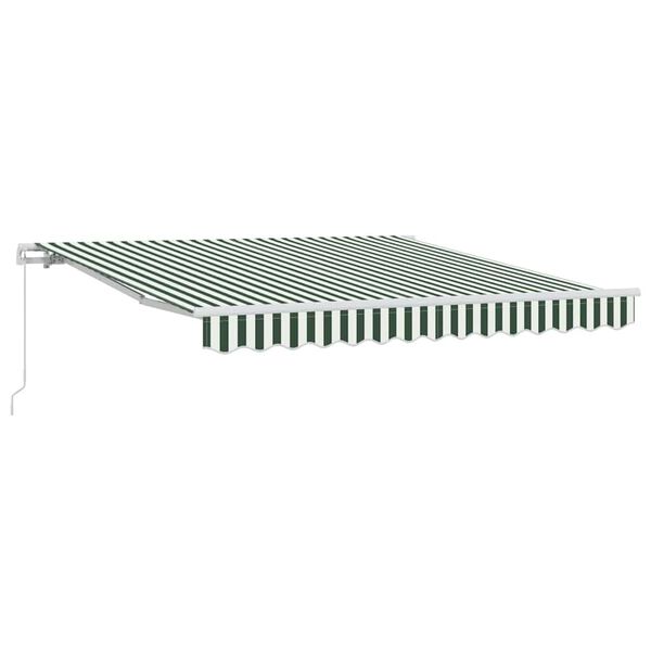 vidaXL Toldo Manual Verde e Branco 300 x 250 x 165 cm Poli&eacute;ster
