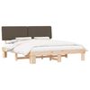 vidaXL Estrutura de Cama com Cabeceira Estofada Cinzento-acastanhado