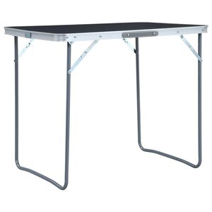 vidaXL Mesa de campismo dobr&aacute;vel com estrutura metal 80x60 cm cinzento