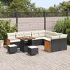 vidaXL Conjunto de Sof&aacute; de Jardim 12 pcs Preto e creme 80 x 80 x 71 cm