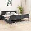 vidaXL Estrutura cama c/ 2 gavetas 200x200cm pinho maci&ccedil;o cinza-escuro