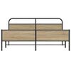 vidaXL Estrutura de cama sem colch&atilde;o 193x203cm metal carvalho fumado