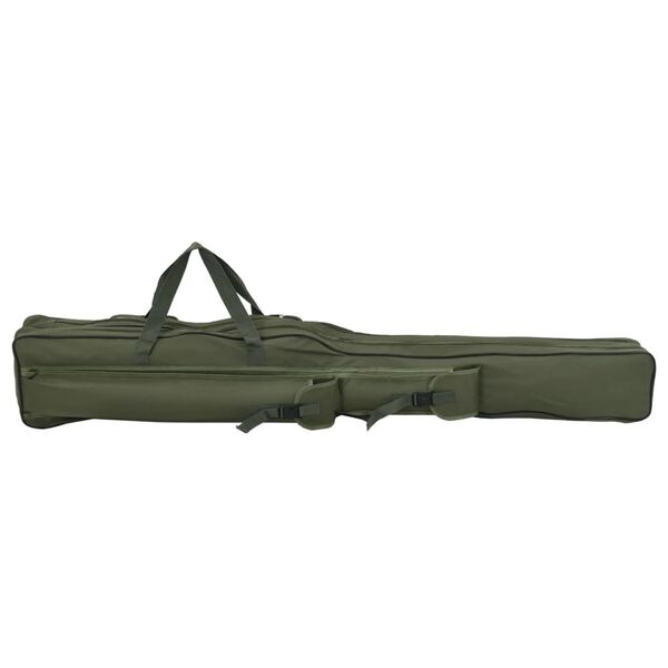 vidaXL Saco para cana de pesca 150 cm tecido oxford verde-escuro