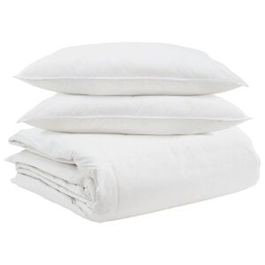 vidaXL Conjunto de Edredom com travesseiro 3 pcs Branco Pena de ganso